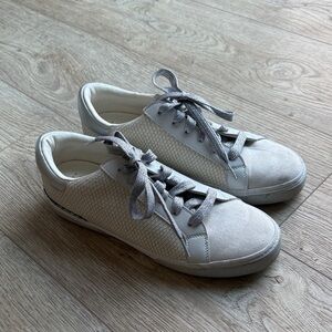 Casual White Lace-Up Sneakers